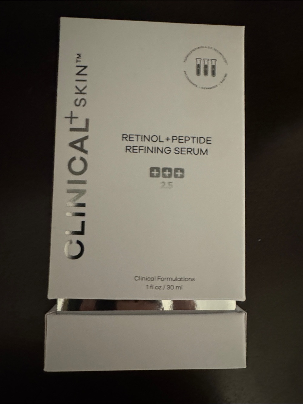 Clinical + Skin Retinol + Peptide Refining Serum — White